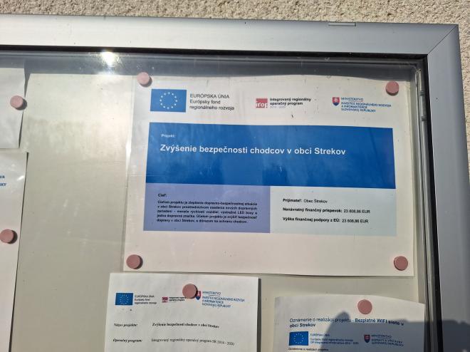 Zvýšenie bezpečnosti chodcov v obci Strekov